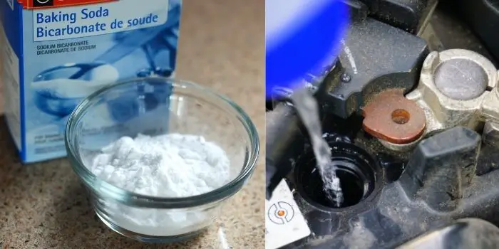 What happens if you put baking soda in a car battery?